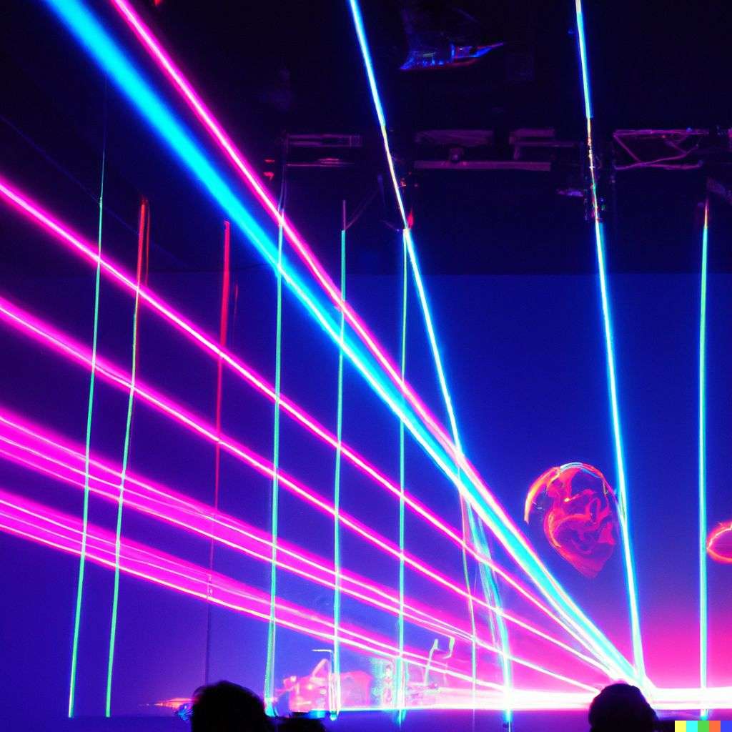 the discovery of gravity, laser light show